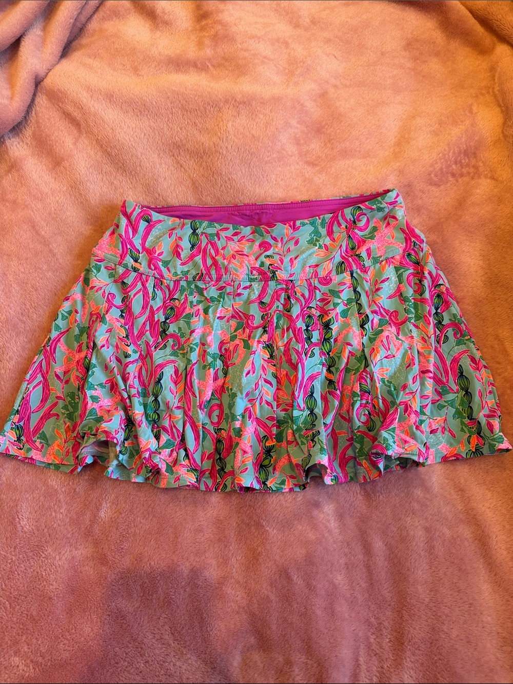 Lilly Pulitzer Pink and Green Floral Skort CUTE & COMFY